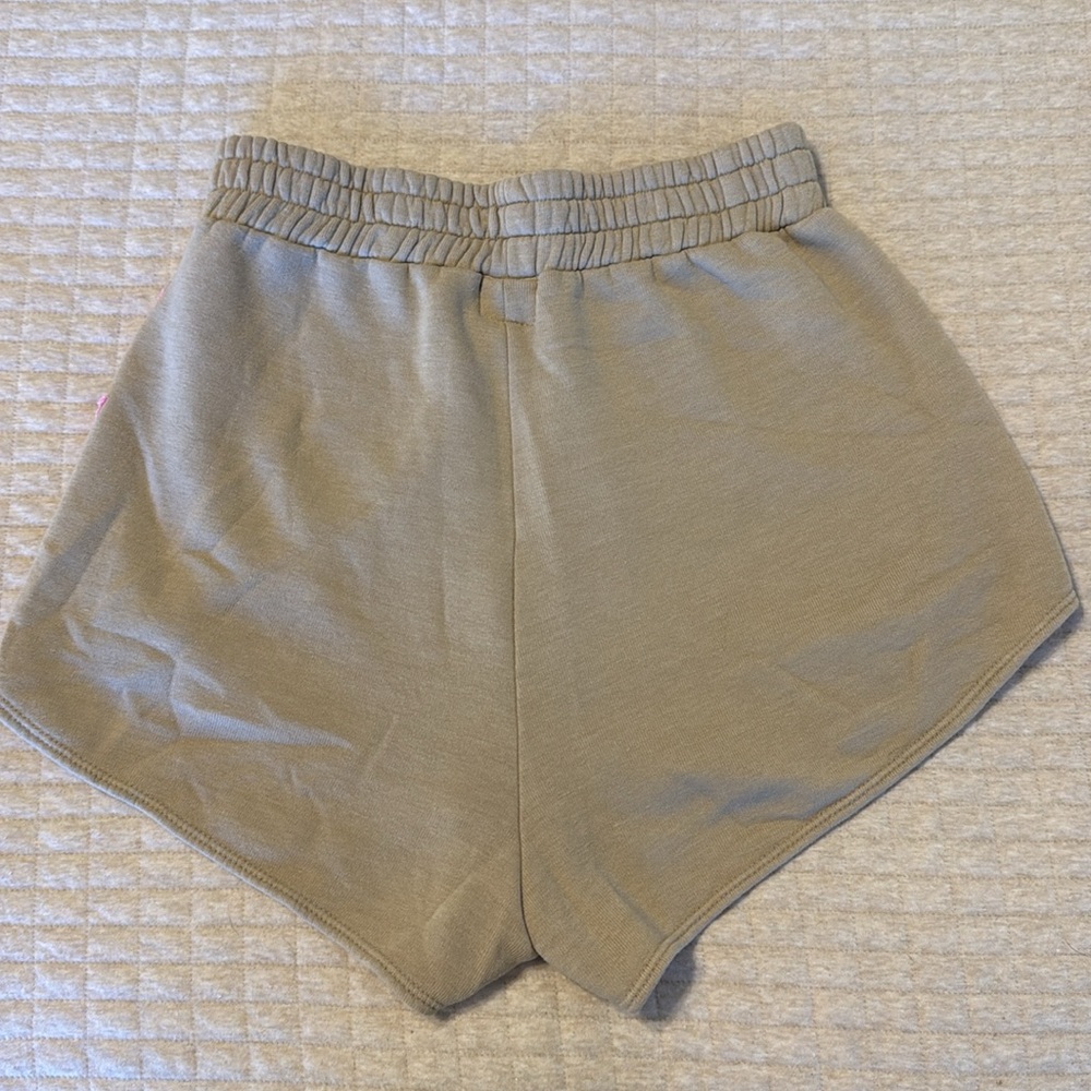 Aviator Nation Tan Athletic Shorts with Pink Lightning Bolt - Picture 4 of 6